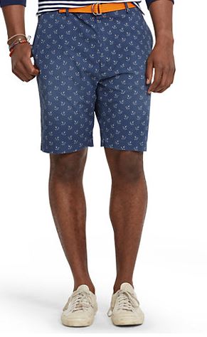 mens anchor print shorts