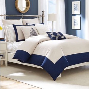 nautical navy blue and white comforter