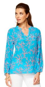 coral print tunic