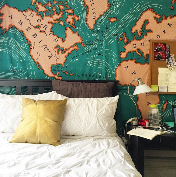 maps on nautical bedroom