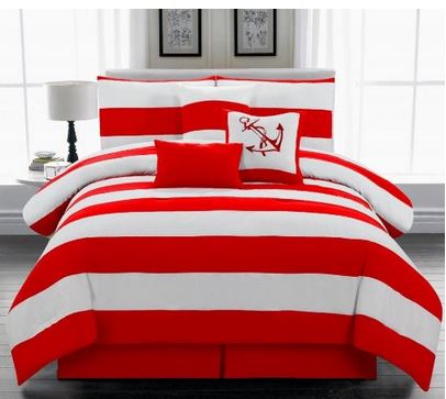 red nautical comforter