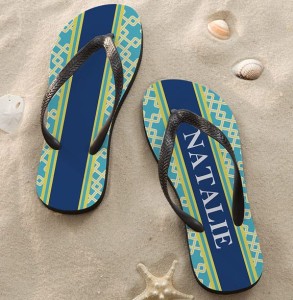 personalized nautical flip flops