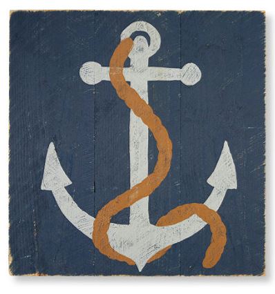 painted wood anchor art
