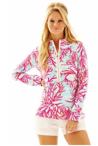women's coral print sweatshirt