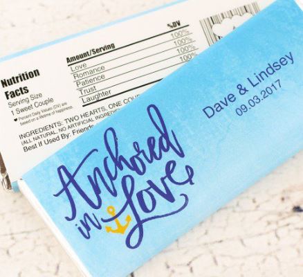 personalized nautical wedding chcolate