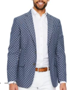 anchor print suit jacket for men